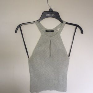 Papaya keyhole cutout crop top